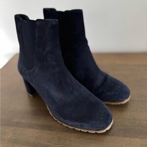 Ann Taylor Midnight Suede Ankle Boots